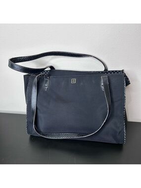 Kate Spade Nylon Tote with  Magnetic Clasp Black with Polka Dot Lining